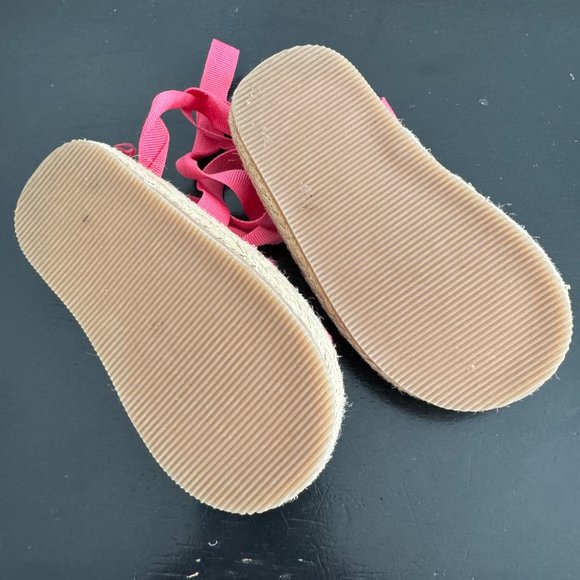 Like New Janie & Jack Pink Baby Espadrilles Sz 4 - Picture 4 of 4